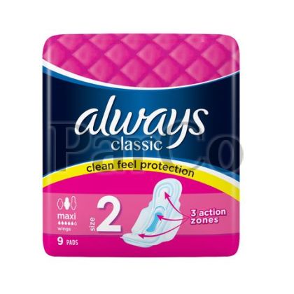 Дамски превръзки Always Classic Maxi 9бр-5к  
