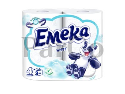 Тоалетна хартия Емека White 3пл 4бр  