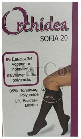 Чорапи 3/4 обикновени 20den мелон  