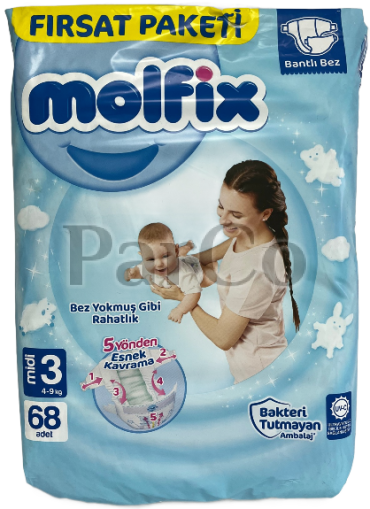 Памперси Molfix 3-midi 4-9кг 68бр  