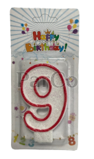 Свещ за рожден ден 7 см цифра №9