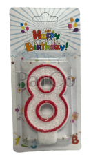 Свещ за рожден ден 7 см цифра №8