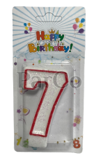 Свещ за рожден ден 7 см цифра №7