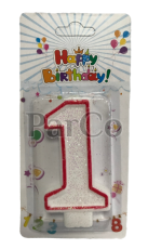 Свещ за рожден ден 7 см цифра №1
