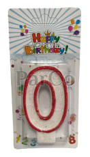 Свещ за рожден ден 7 см цифра №0