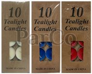 Свещи чаени бели/цветни пакет 10 броя